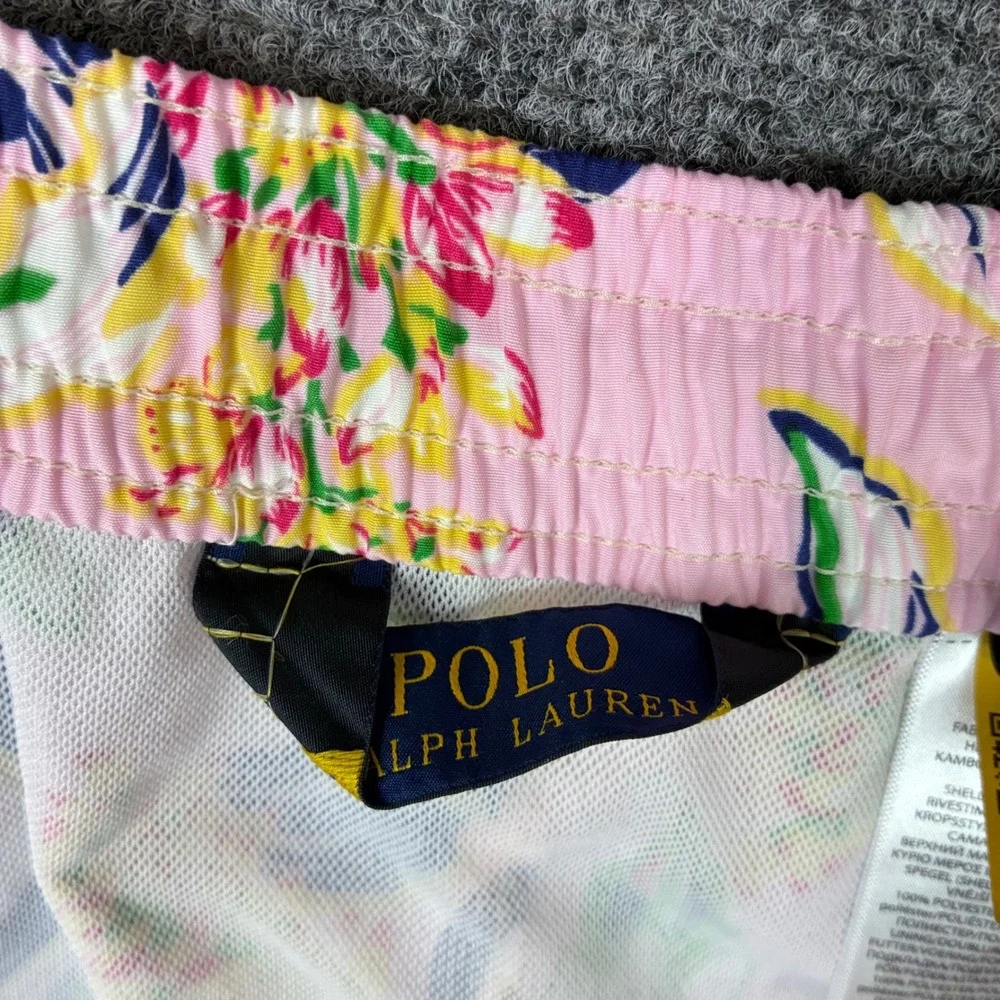 Polo Ralph Lauren Mens Pink Tropical Floral Swim Trunks Size 3XB Big & Tall